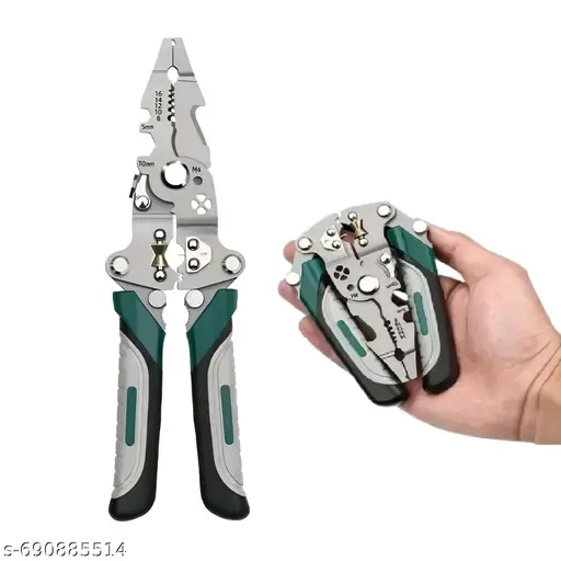 9-in-1 Multifunction Wire Stripper and Cutter Plier | Heavy Duty Wire Cutter Tool for Electricians & DIY Use | Cuts & Strips Copper & Aluminium Wires | Ergonomic