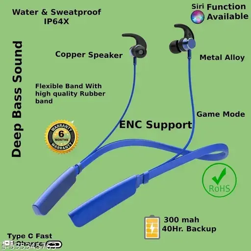 Trendy ANC Gaming Neckband which comes with 50 hour Battery Backup and high Quality Design with Deep Bass sound 