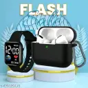 TORTOBBIT Stylish TWS Bluetooth Wireless Bluetooth Headphones Earbuds With First Quality Purthvi LED Watch 