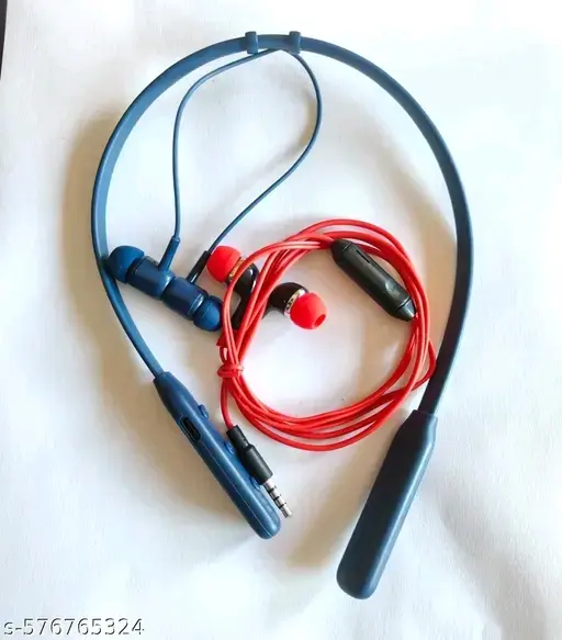 neckband and wired earphone combo of 2