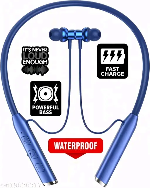 N80 FAST CHARGING 28 HOURS Backup, High Quality Sound, Pure Bass bluetooth neckband wireless headphone 