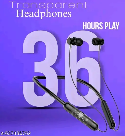 Transparent desine High Quality Sound 3 Days Battery Backup Bluetooth Neckband Wireless Headphone