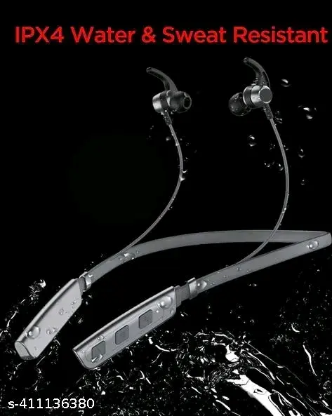 Neckband True Wireless Bluetooth Earphones with 8 Hours Playtime & Compatible for all Smartphones (Black) 