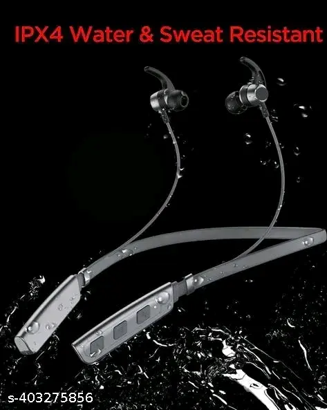 Neckband True Wireless Bluetooth Earphones with 8 Hours Playtime & Compatible for all Smartphones (Black)