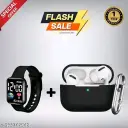 Airpod Pro with black protective Case True Wireless Bluetooth Earphones with 4 Hours of Playtime & Compatible for all Smartphones (White)