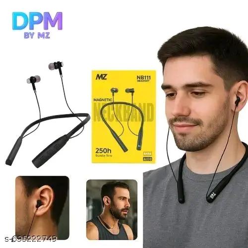 DPM BY MZ Wireless Neckband Earphone with HD Bass, Magnetic Earbuds, Bluetooth 5.1 & Long Battery Backup