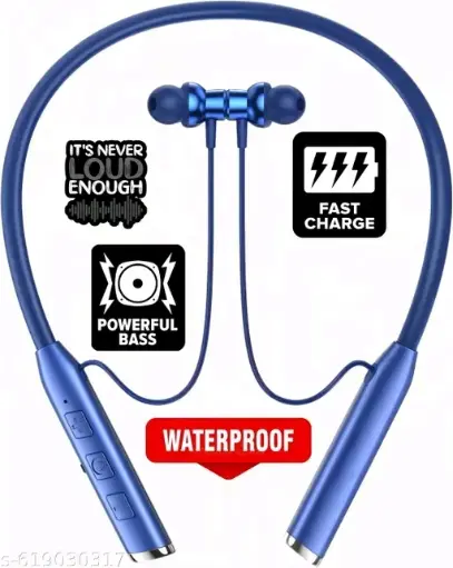 N80 FAST CHARGING 28 HOURS Backup, High Quality Sound, Pure Bass bluetooth neckband wireless headphone 