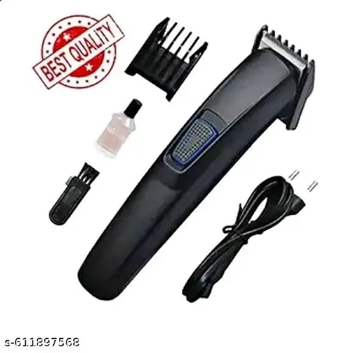 Rechargeable Hair Beard Trimmer for Men Trendy Styler Trimmer Stainless Steel Sharp Blade Beard Shaver (Black)