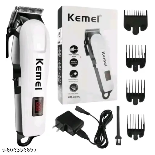 ΚΕΜΕΙ 809 KM-809A Man's Trimmer And Electric Hair Clipper For Men | White & Black Rechargeable Professional Electric 