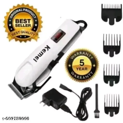 Kemey Men 809A Fully Rechargeable Cordless Stainless Steel Blade With Led Display For Beard Hair Trimmer & Overall 